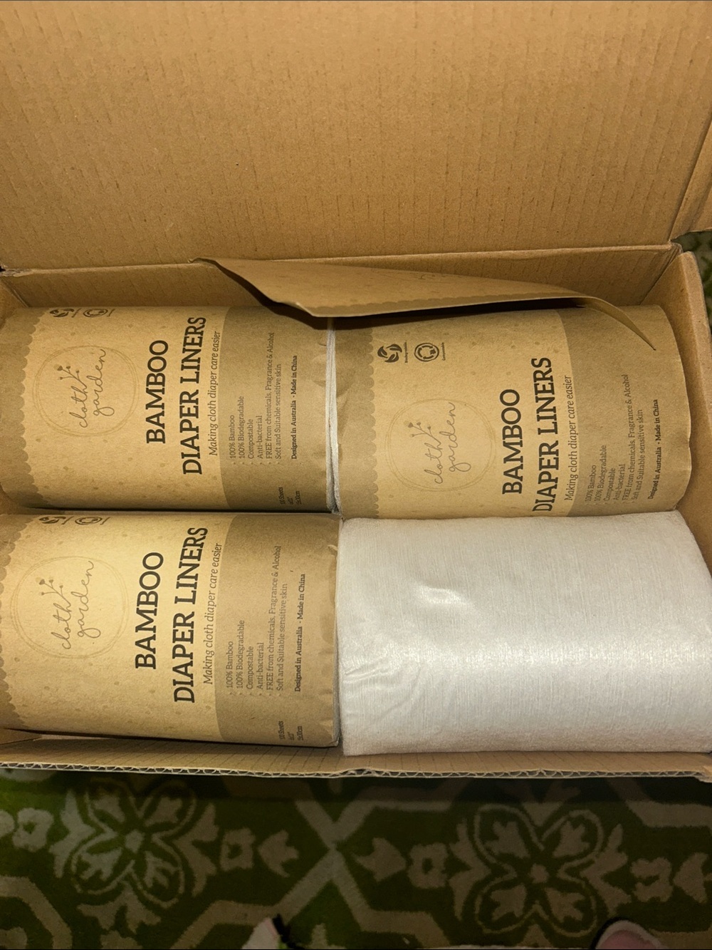 Bamboo Diaper Liners Roll - Natural White by cloth garden.